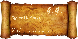Gyurnik Gara névjegykártya